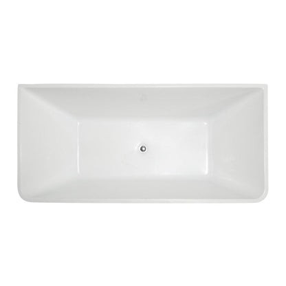 ANZZI Zenith Series 67" x 32" Glossy White Freestanding Bathtub With Built-In Overflow and Pop-Up Drain