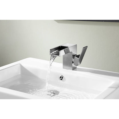 ANZZI Zhona Series 5" Single Hole Brushed Nickel Low-Arc Bathroom Sink Faucet