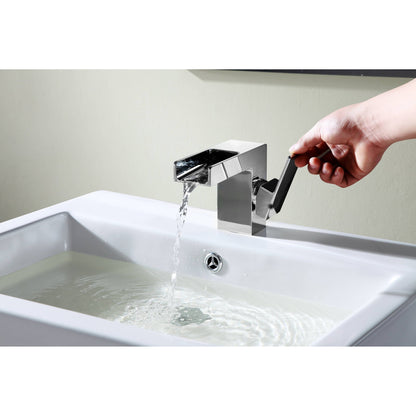 ANZZI Zhona Series 5" Single Hole Polished Chrome Low-Arc Bathroom Sink Faucet