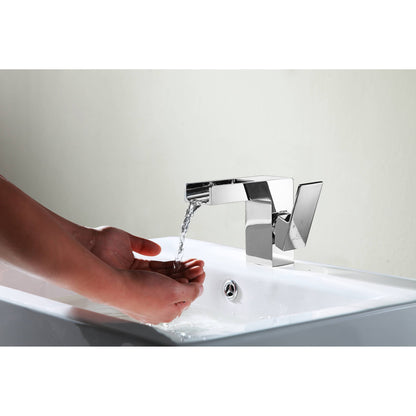 ANZZI Zhona Series 5" Single Hole Polished Chrome Low-Arc Bathroom Sink Faucet