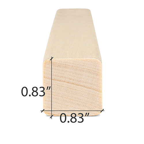 PROSAUNAS Aspen 1" x 1" x 1' Natural Aspen Wood Smooth 4 Sides, Eased Edges, Square-Edge Hidden Profile Trim Moulding