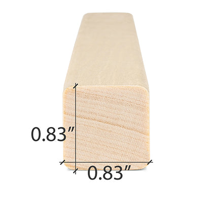 PROSAUNAS Aspen 1" x 1" x 1' Natural Aspen Wood Smooth 4 Sides, Eased Edges, Square-Edge Hidden Profile Trim Moulding