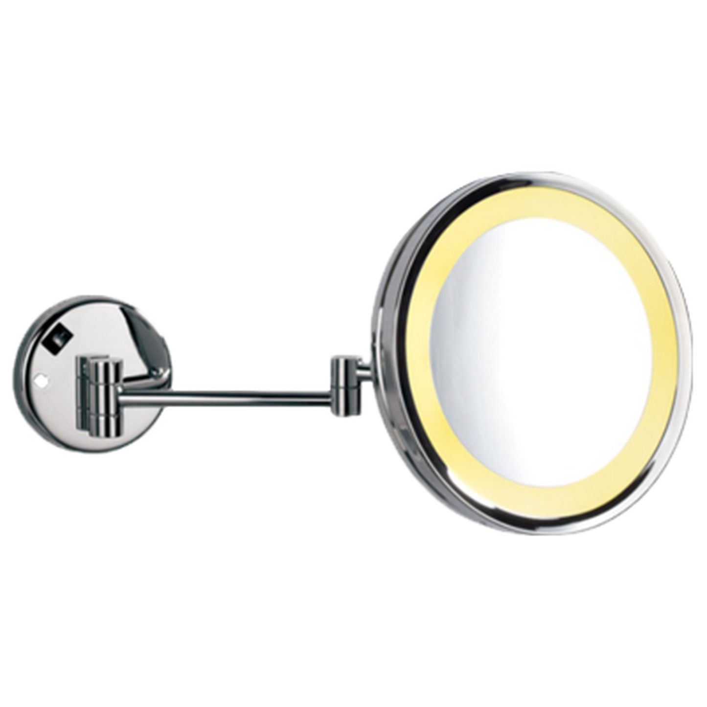 Afina 10" Polished Chrome 5X Magnification Round Lighted Wall Mount Makeup Mirror