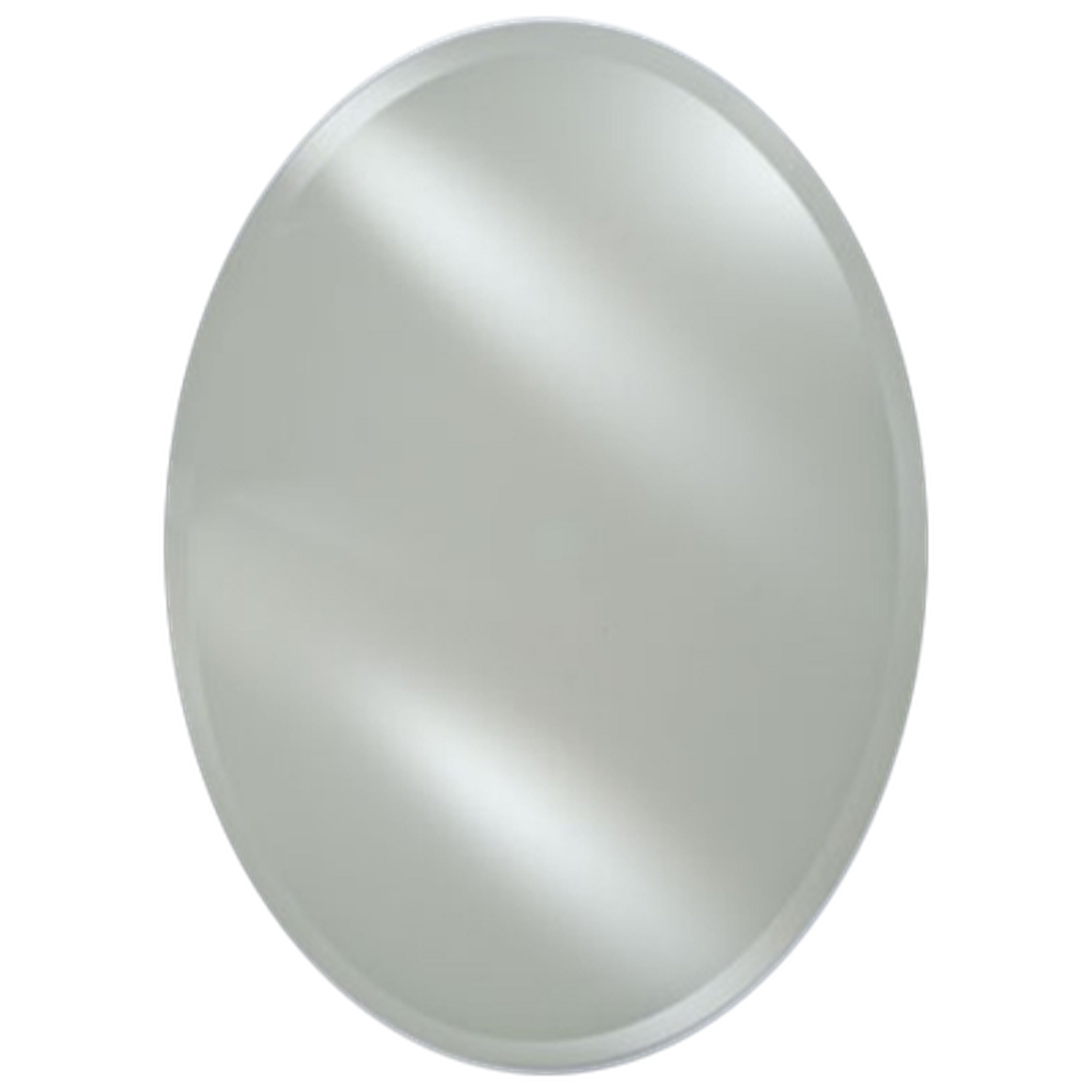 Afina 18" x 26" Radiance Frameless Oval 1" Beveled Wall Mirror