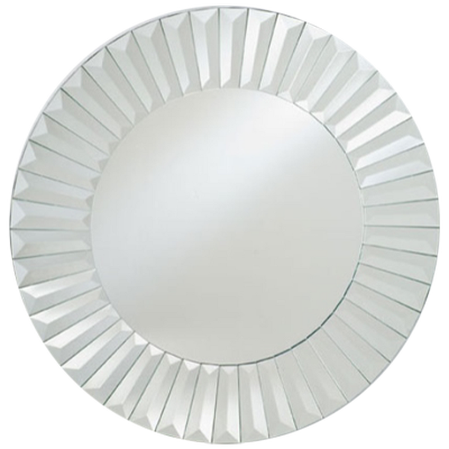 Afina 24" Radiance Venetian Round Cut Glass and Etched Wall Mirror