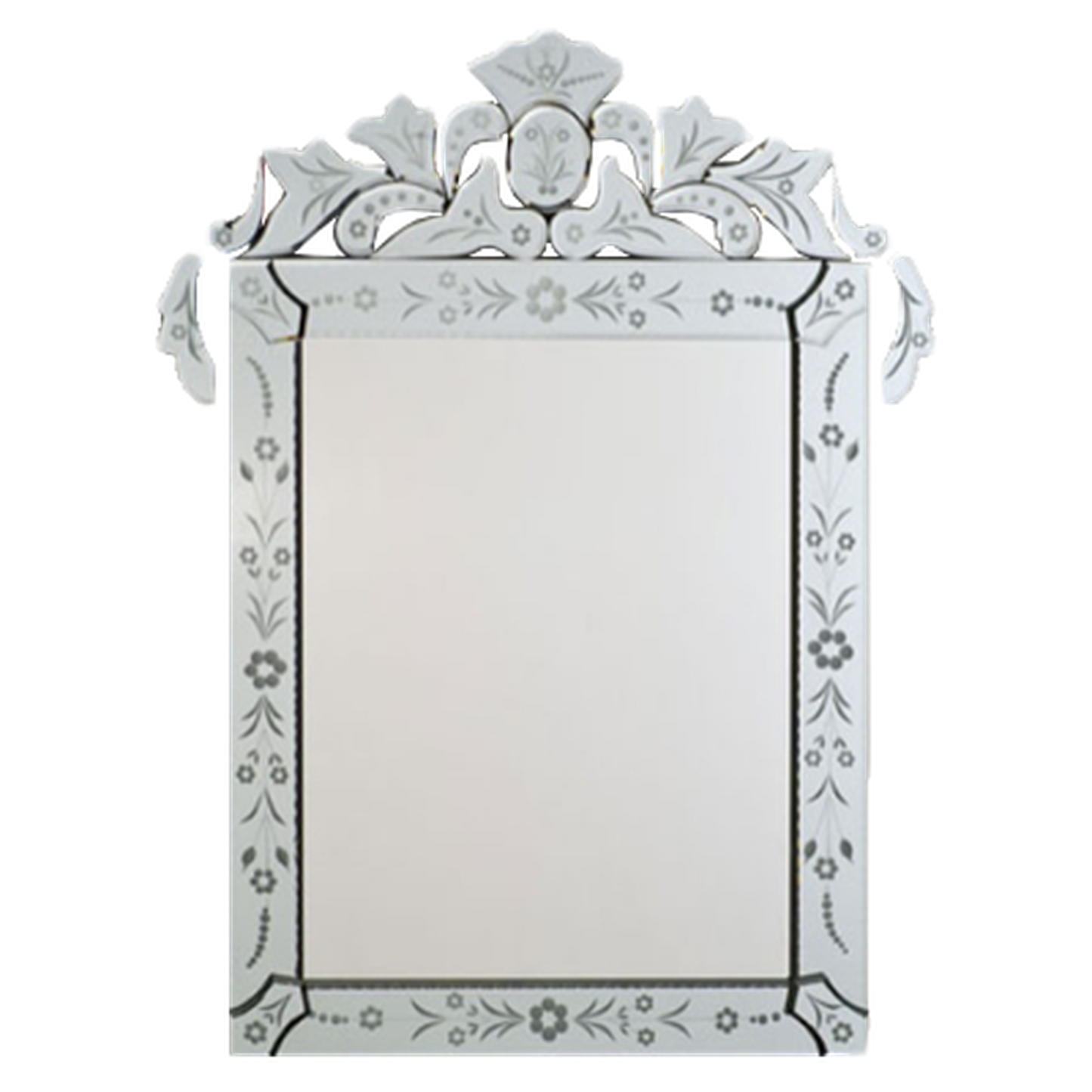 Afina 26" x 36" Radiance Venetian Rectangular Cut Glass and Etched Wall Mirror