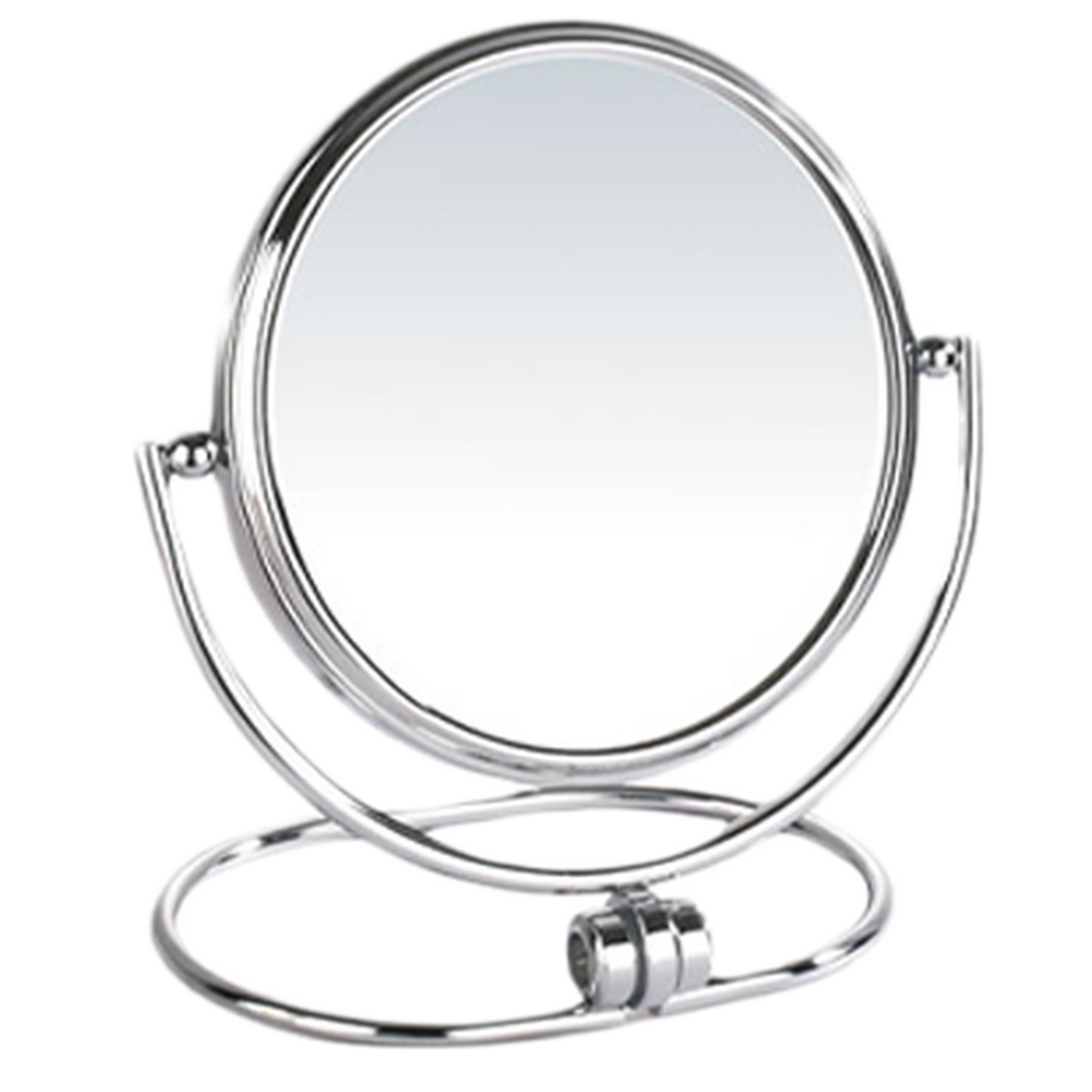 Afina 6" Polished Chrome 5X Magnification Round Double Sided Table Top Makeup Mirror