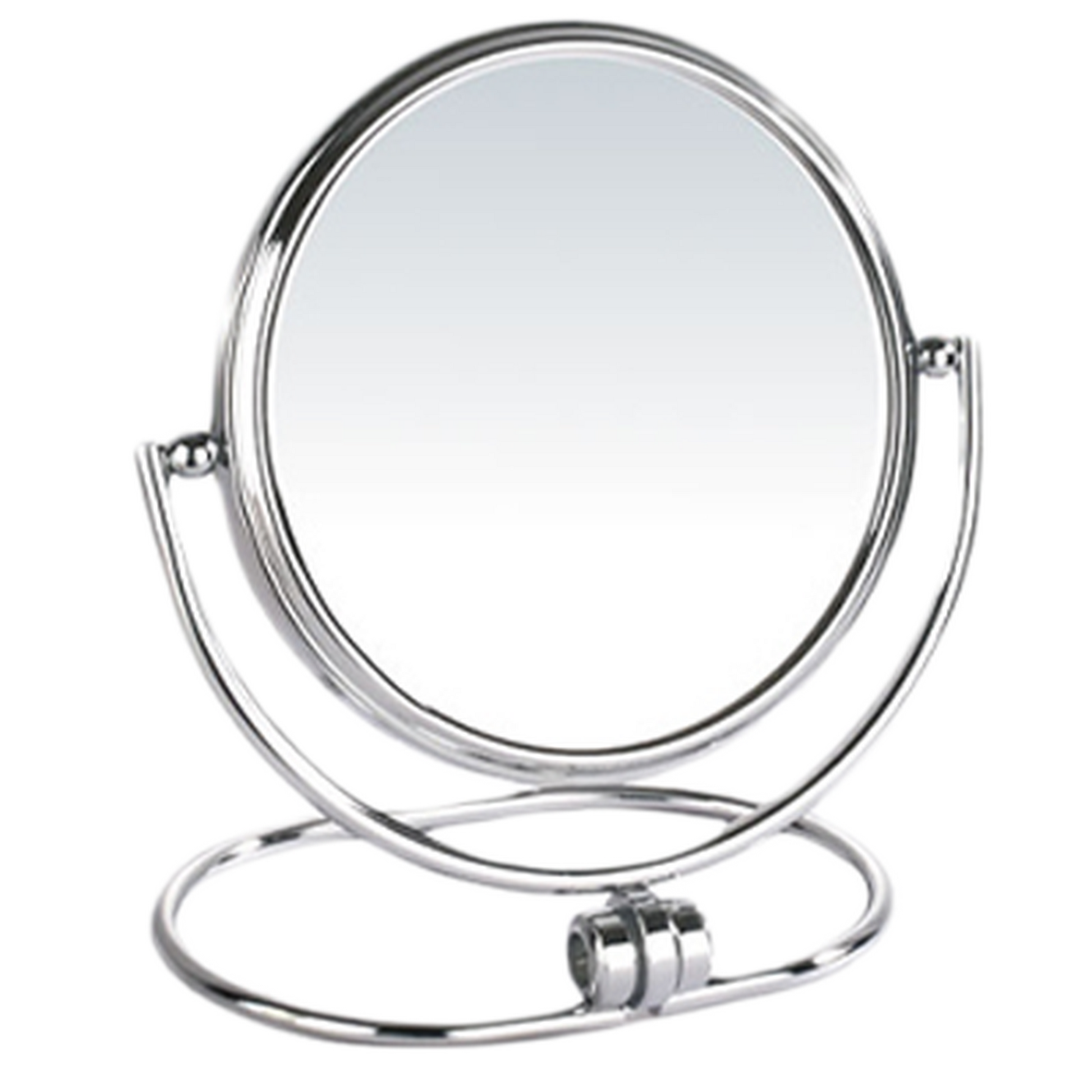 Afina 6" Polished Chrome 5X Magnification Round Double Sided Table Top Makeup Mirror