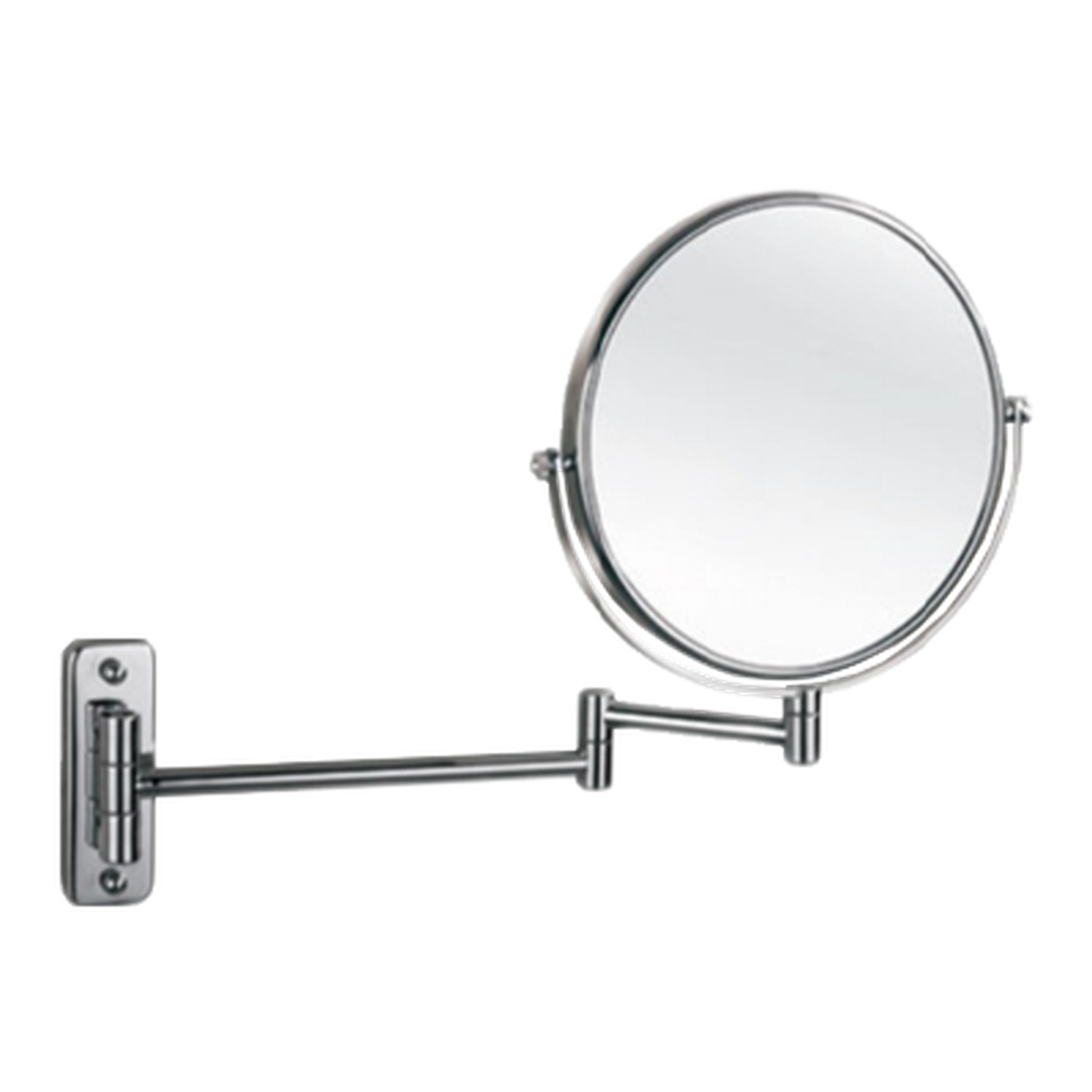 Afina 8" Polished Chrome Round Double Sided Wall Mount Makeup Mirror