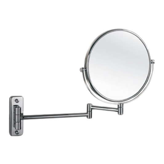 Afina 8" Polished Chrome Round Double Sided Wall Mount Makeup Mirror