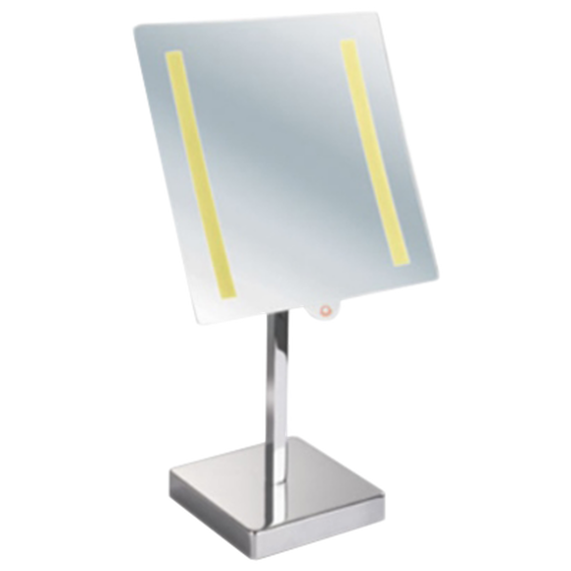 Afina 8" x 8" Polished Chrome 5X Magnification Battery Operated Lighted Table Makeup Mirror