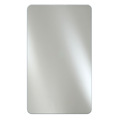 Afina Basix 16" x 26" Single Door Satin Gray Anodized Aluminum Construction Frameless Polished Edge Radius Medicine Cabinet