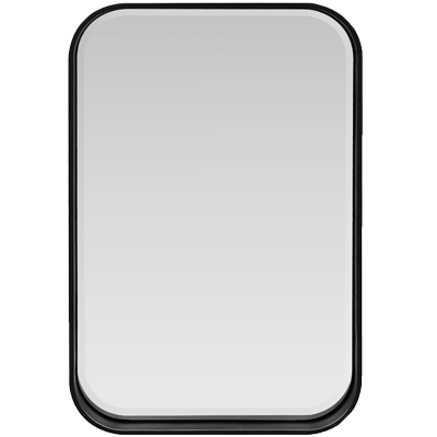 Afina Curve 24" x 30" Rectangular Bevel Matte Black Mirror With Radius Corners