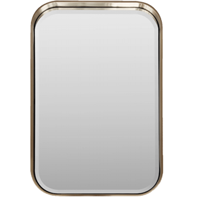 Afina Curve 24" x 30" Rectangular Bevel Satin Brass Mirror With Radius Corners