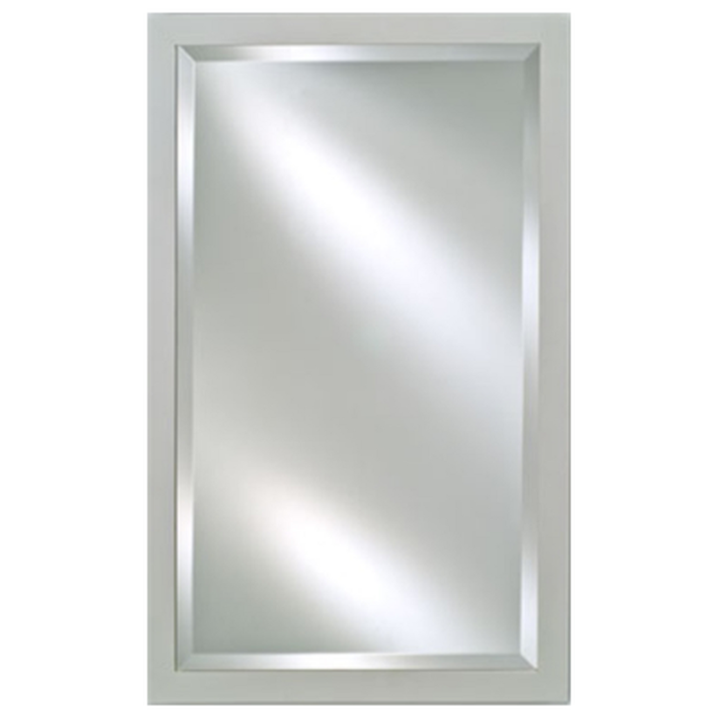 Afina Estate 16" x 22" Satin White Distinctive Wood Framed With 1" Bevel Mirror