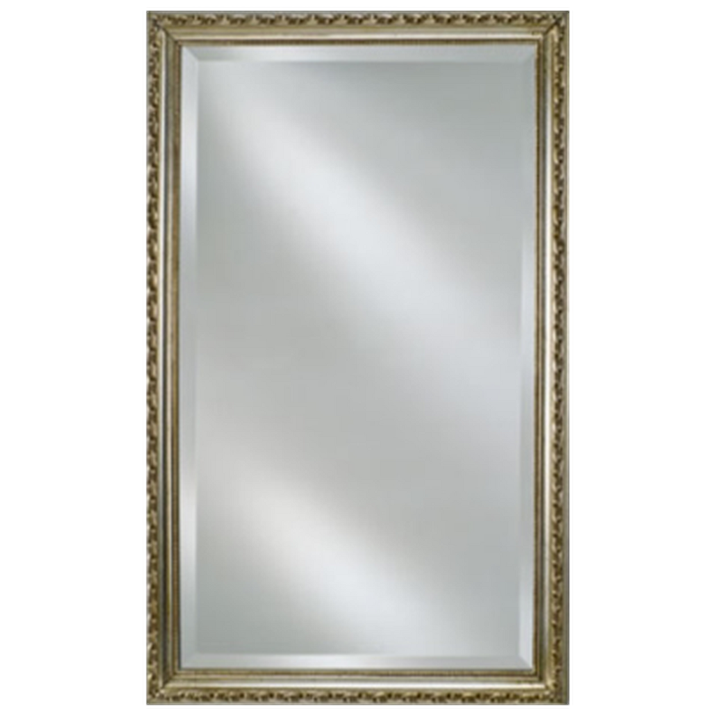 Afina Estate 16" x 26" Antique Silver Distinctive Wood Framed With 1" Bevel Mirror