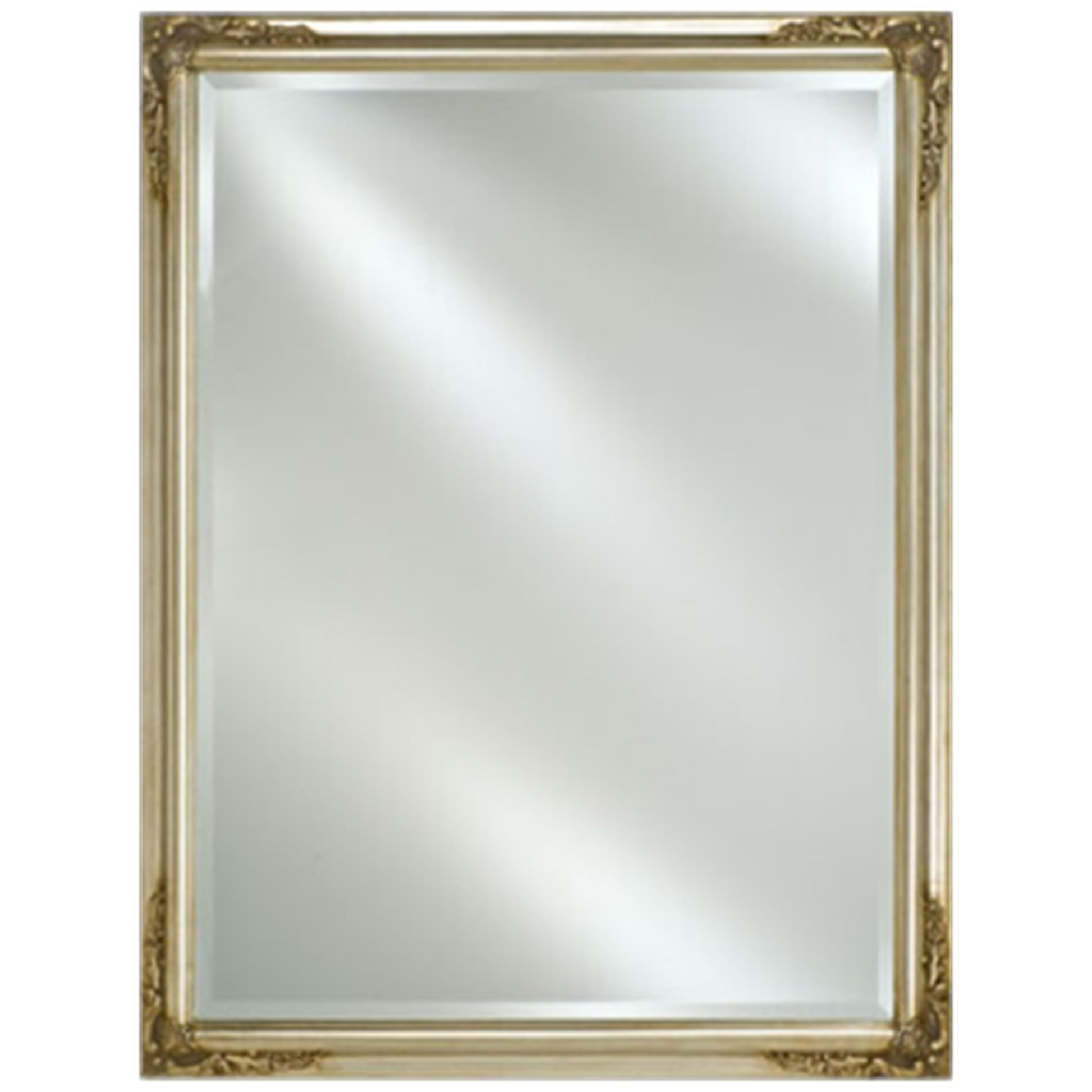 Afina Estate 16" x 26" Antique Silver Distinctive Wood Framed With 1" Bevel Mirror