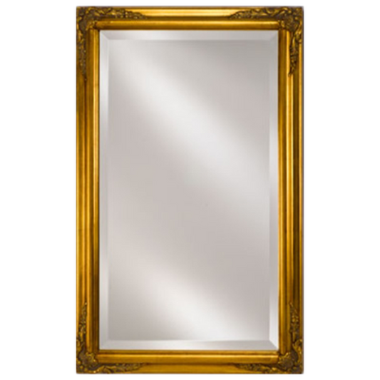 Afina Estate 20" x 26" Antique Gold Distinctive Wood Framed With 1" Bevel Mirror