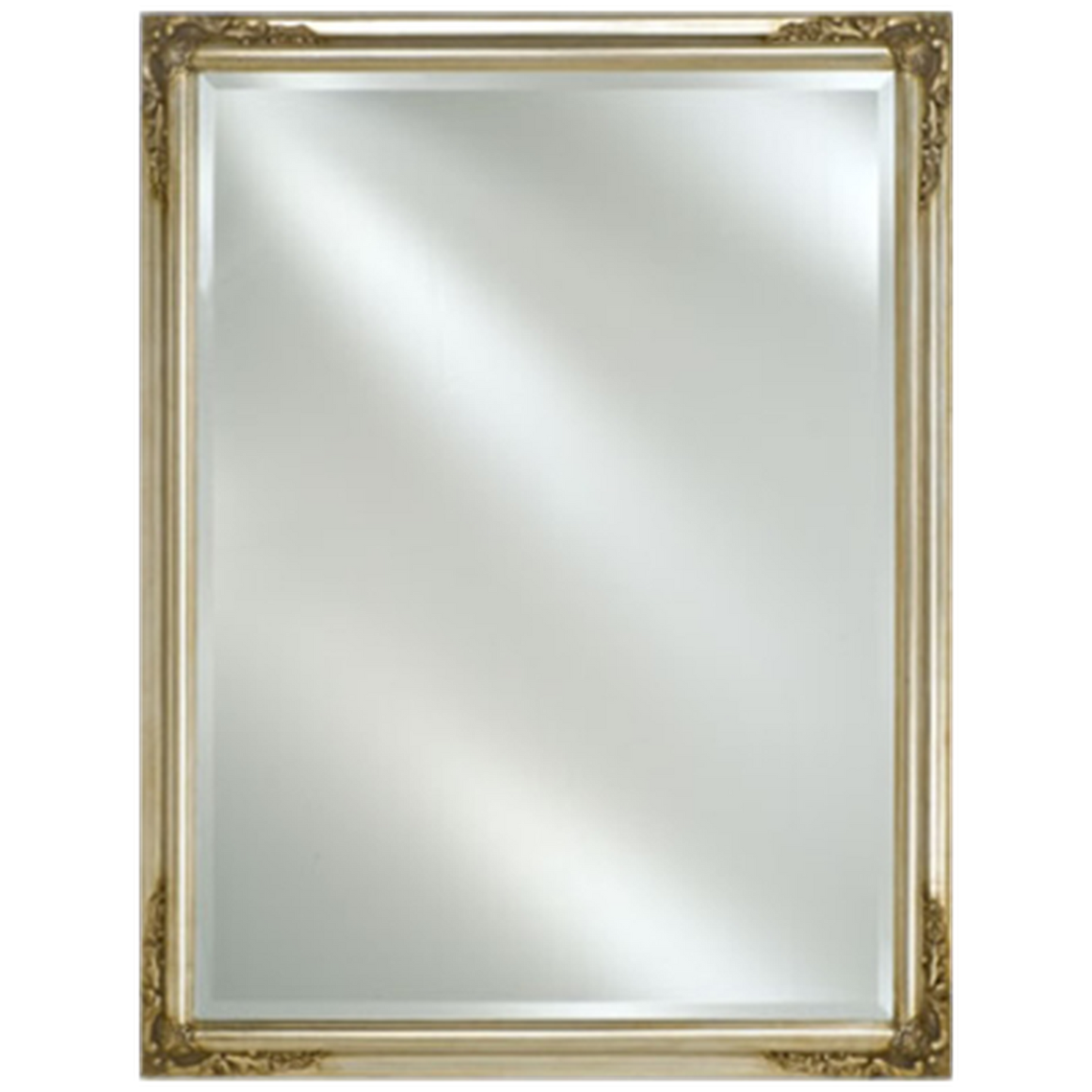 Afina Estate 20" x 26" Antique Silver Distinctive Wood Framed With 1" Bevel Mirror