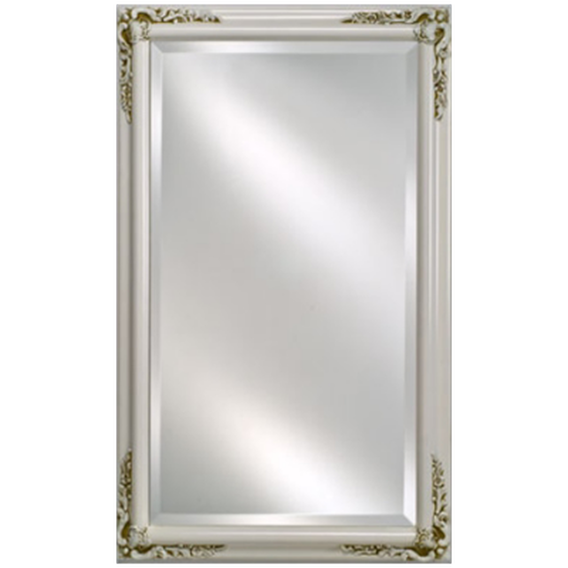 Afina Estate 20" x 26" Antique White Distinctive Wood Framed With 1" Bevel Mirror