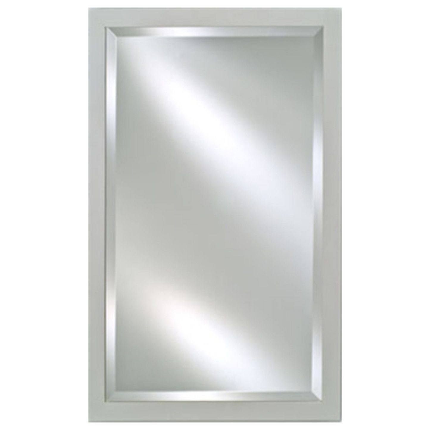 Afina Estate 20" x 26" Satin White Distinctive Wood Framed With 1" Bevel Mirror