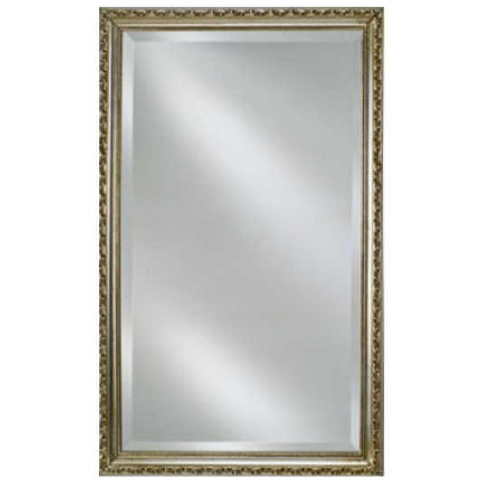 Afina Estate 20" x 30" Antique Silver Distinctive Wood Framed Wall Mirrors With 1" Bevel Mirror