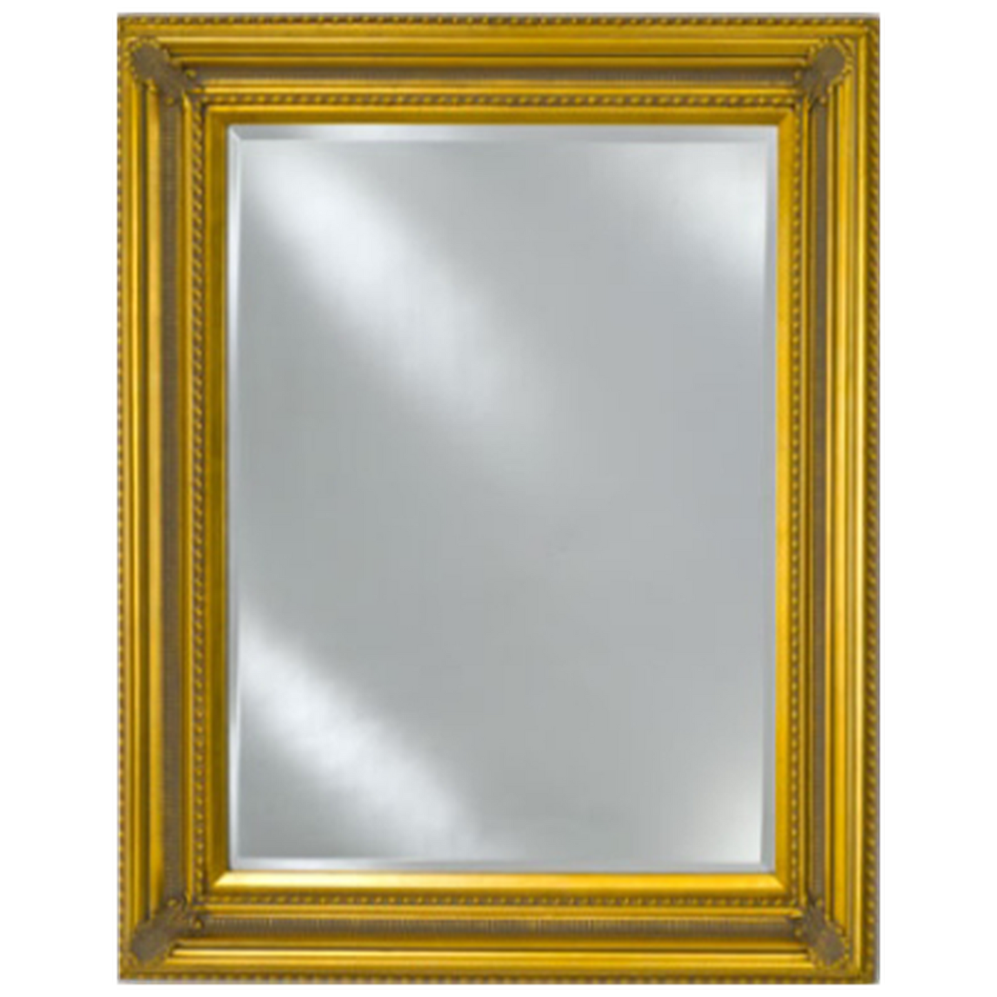 Afina Estate 28" x 34" Antique Gold Distinctive Wood Framed With 1" Bevel Mirror