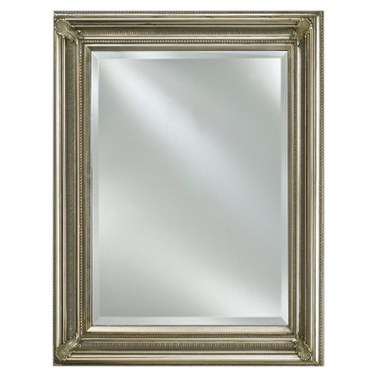 Afina Estate 28" x 34" Antique Silver Distinctive Wood Framed With 1" Bevel Mirror