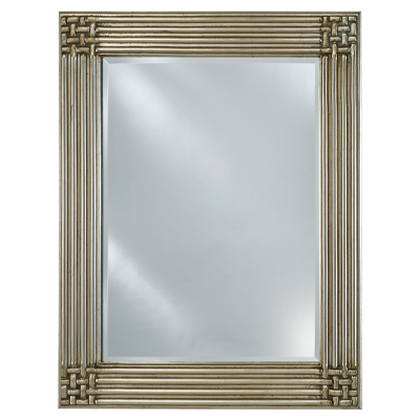 Afina Estate 28" x 34" Antique Silver Vanderbilt Decor Frame With 1" Bevel Mirror