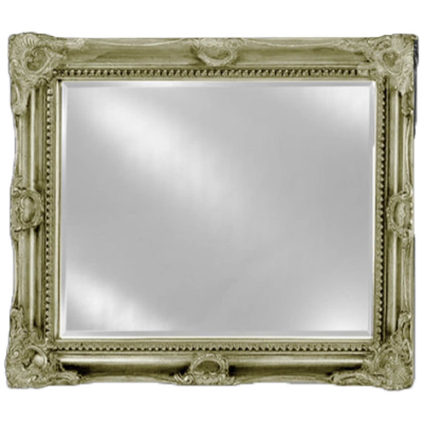 Afina Estate 28" x 34" Antique Silver Vanderbilt Royale Frame With 1" Bevel Mirror