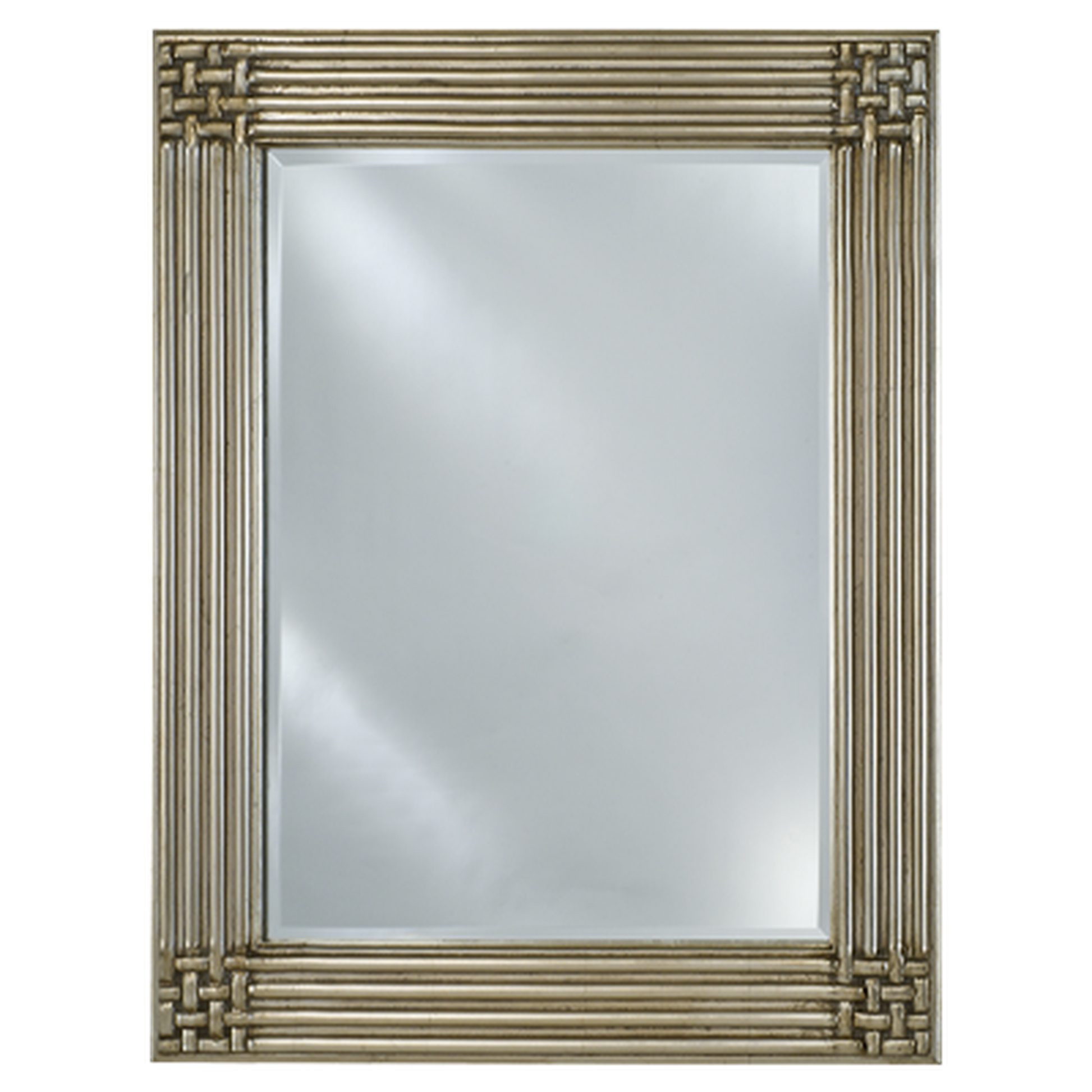 Afina Estate 42" x 34" Antique Silver Vanderbilt Decor Frame With 1" Bevel Mirror