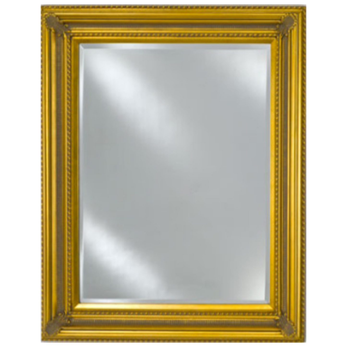 Afina Estate 51" x 40" Antique Gold Distinctive Wood Framed With 1" Bevel Mirror
