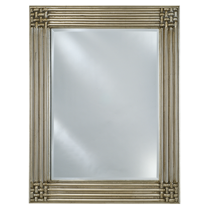 Afina Estate 51" x 40" Antique Silver Vanderbilt Decor Frame With 1" Bevel Mirror