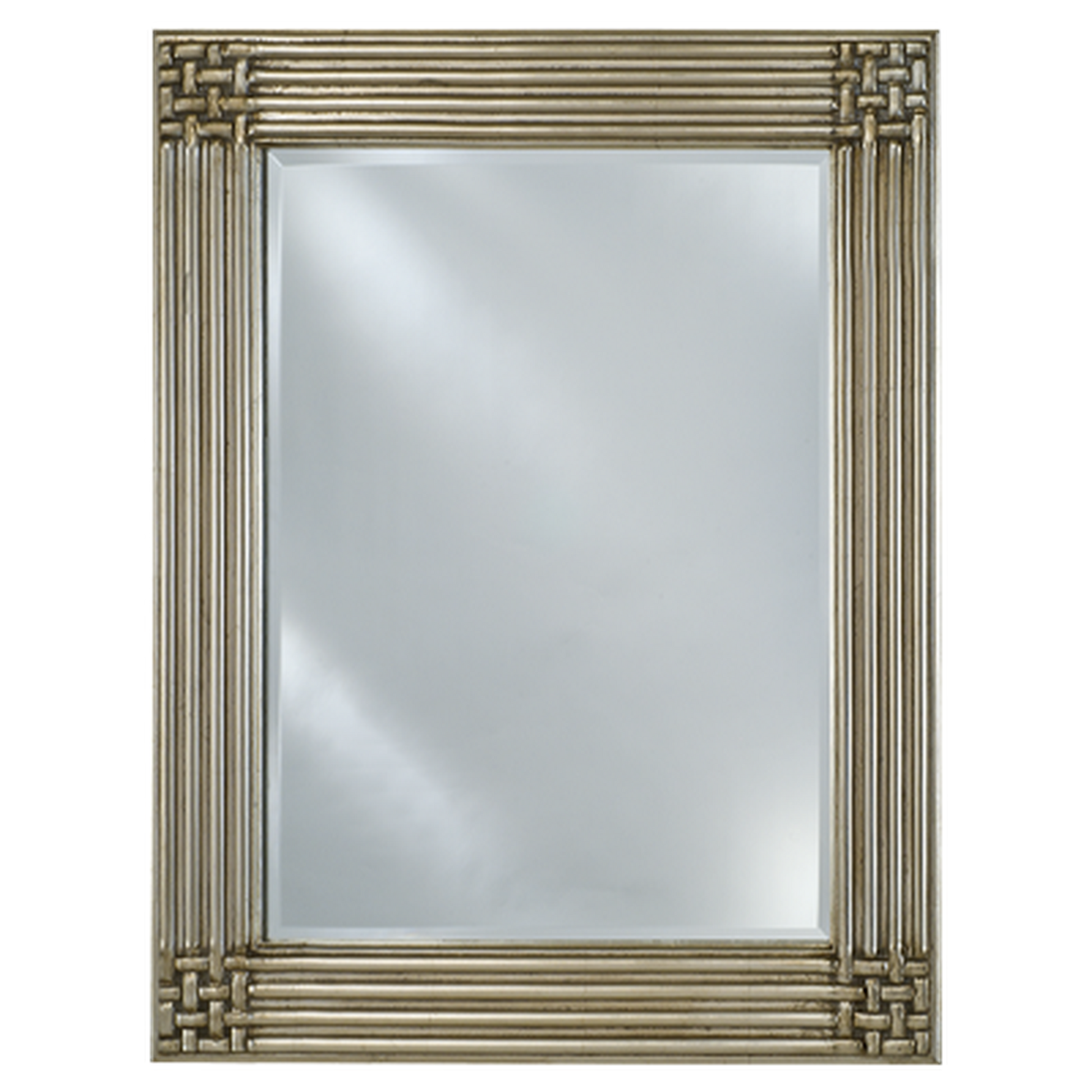 Afina Estate 51" x 40" Antique Silver Vanderbilt Decor Frame With 1" Bevel Mirror