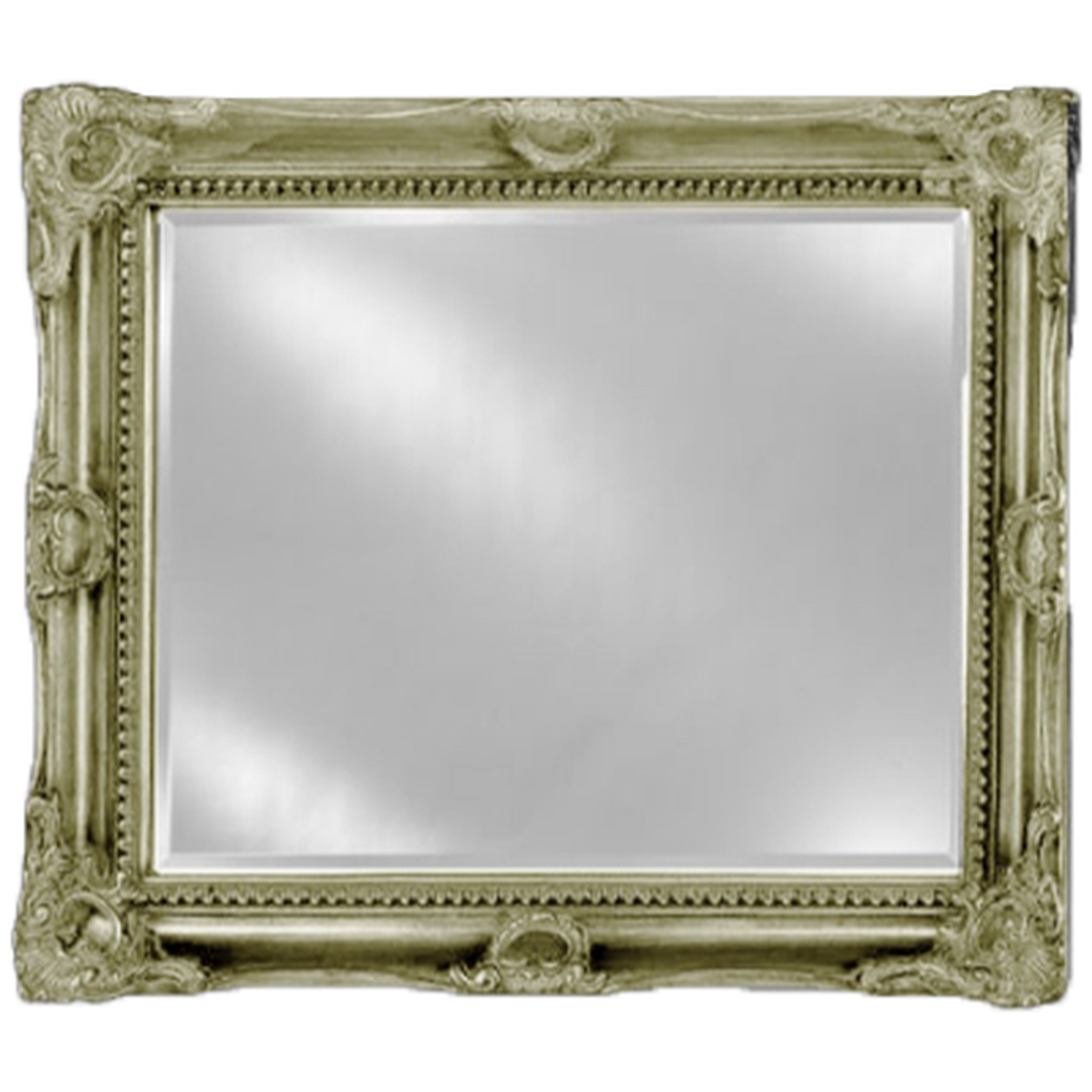 Afina Estate 51" x 40" Antique Silver Vanderbilt Royale Frame With 1" Bevel Mirror