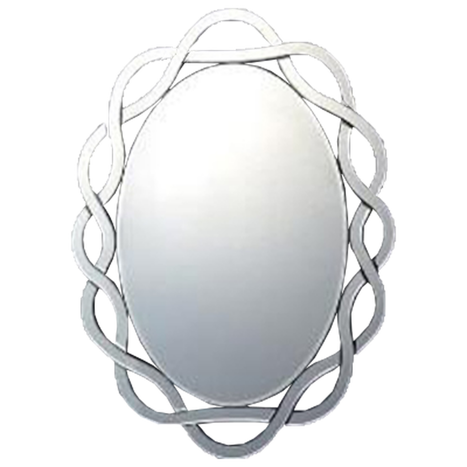 Afina Modern Luxe 24" x 31" Oval Contemporary Openwork Decorative Wall Mirror