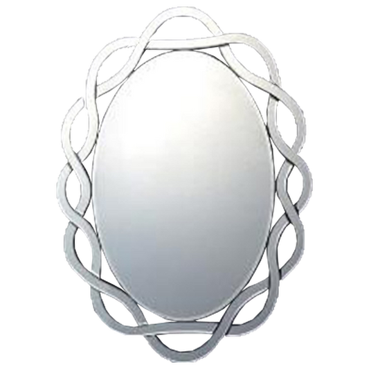 Afina Modern Luxe 24" x 31" Oval Contemporary Openwork Decorative Wall Mirror