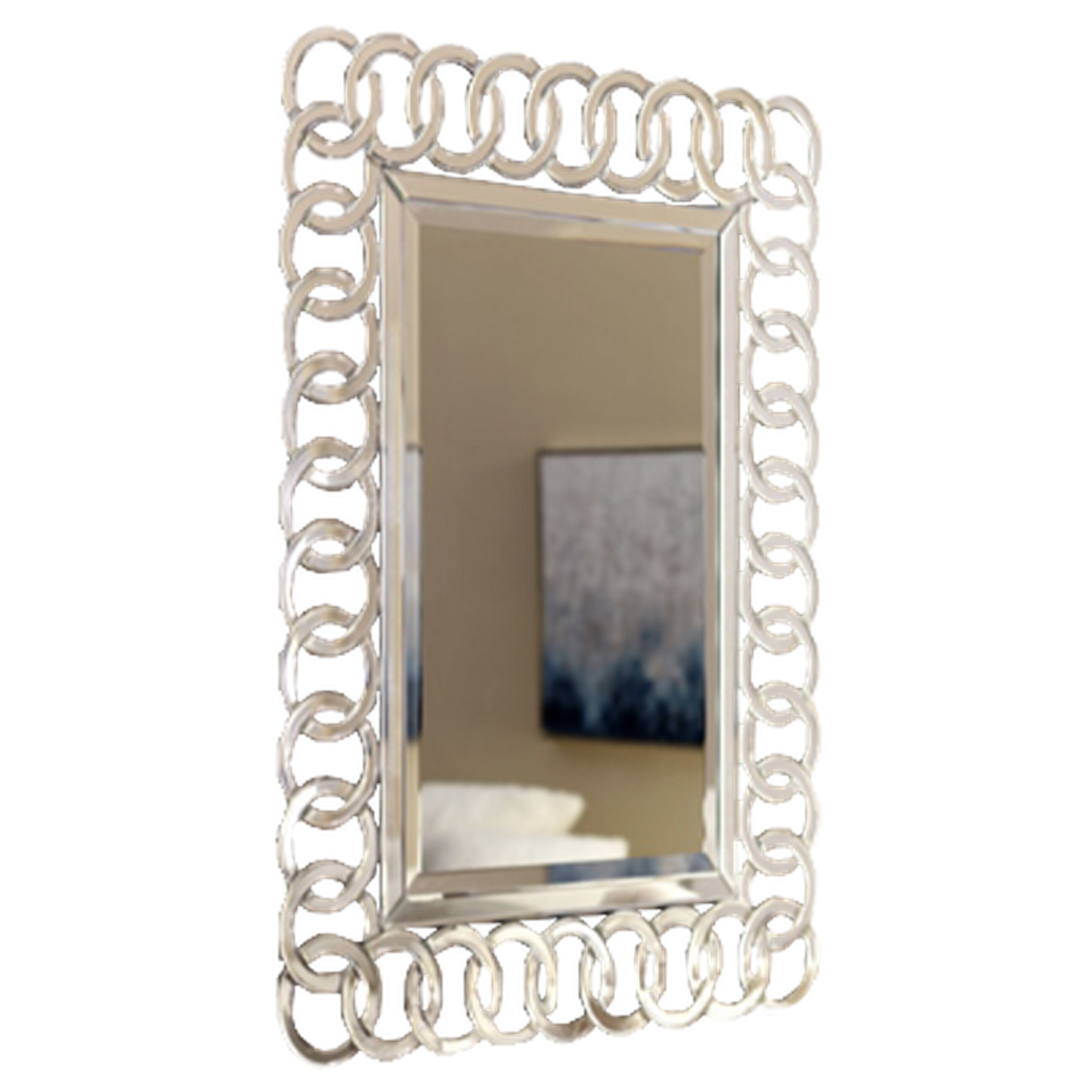 Afina Modern Luxe 30" x 42" Rectangular Contemporary Openwork Decorative Wall Mirror