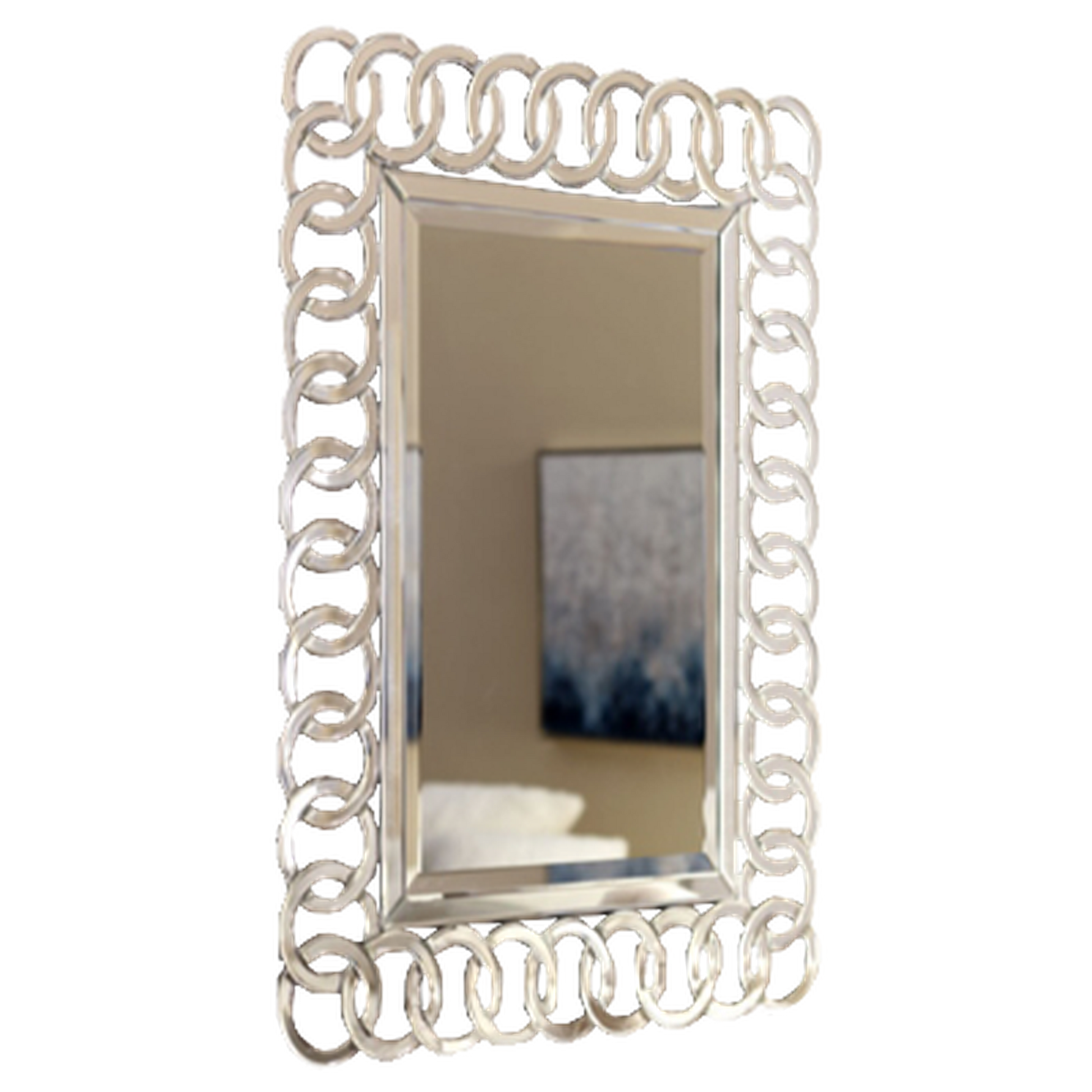 Afina Modern Luxe 30" x 42" Rectangular Contemporary Openwork Decorative Wall Mirror