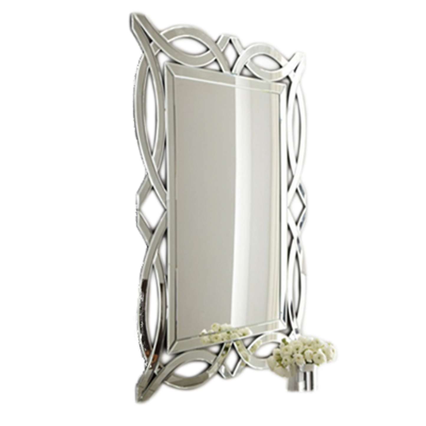 Afina Modern Luxe 32" x 42" Scallop Contemporary Openwork Decorative Wall Mirror