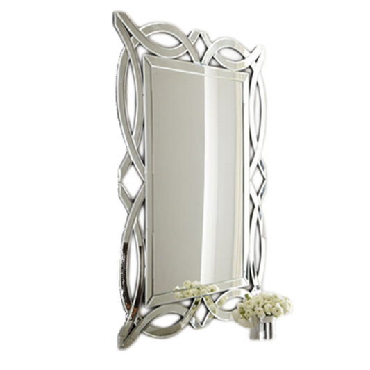 Afina Modern Luxe 32" x 42" Scallop Contemporary Openwork Decorative Wall Mirror