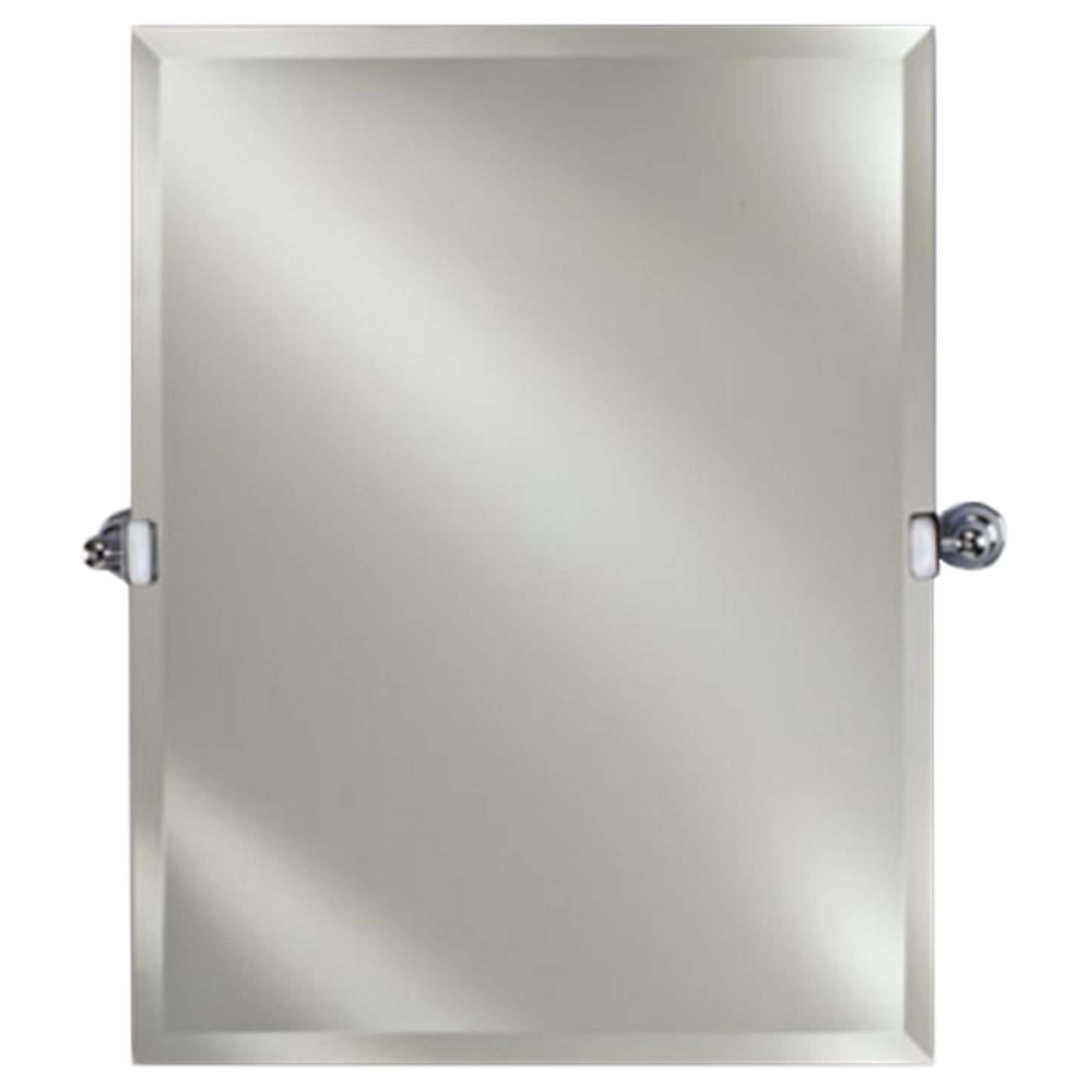 Afina Radiance 16" x 22" Rectangular Frameless Beveled Wall Mirror With Polished Chrome Contemporary Tilt Bracket