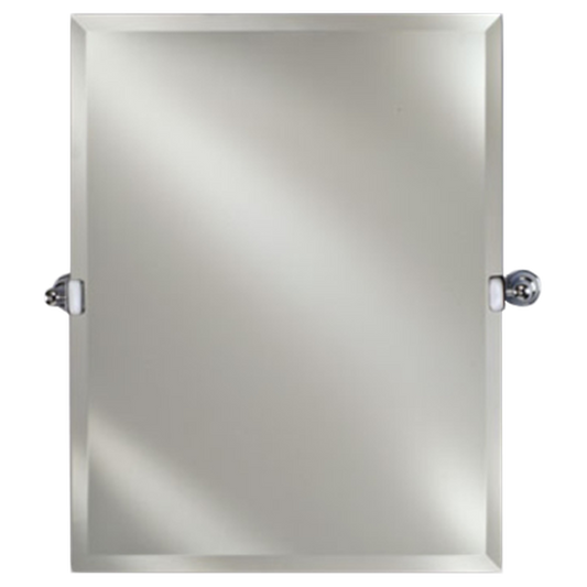 Afina Radiance 16" x 22" Rectangular Frameless Beveled Wall Mirror With Polished Chrome Contemporary Tilt Bracket