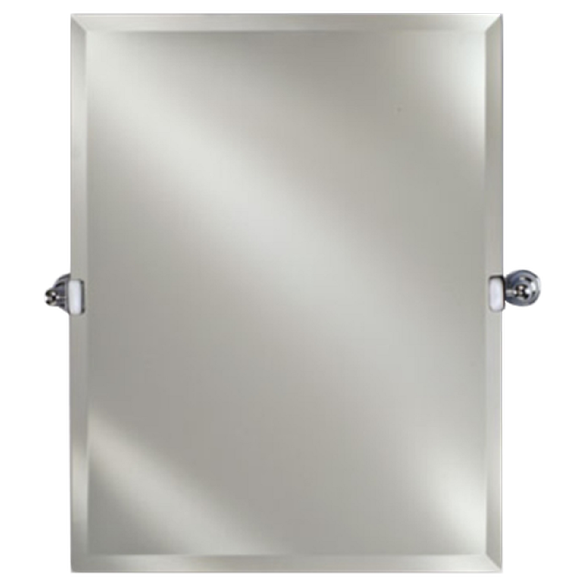 Afina Radiance 16" x 22" Rectangular Frameless Beveled Wall Mirror With Polished Nickel Contemporary Tilt Bracket
