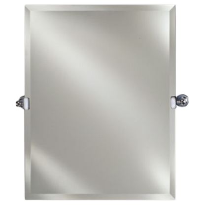 Afina Radiance 16" x 22" Rectangular Frameless Beveled Wall Mirror With Polished Nickel Contemporary Tilt Bracket