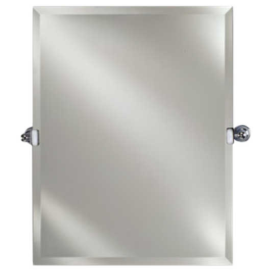 Afina Radiance 16" x 22" Rectangular Frameless Beveled Wall Mirror With Polished Nickel Contemporary Tilt Bracket