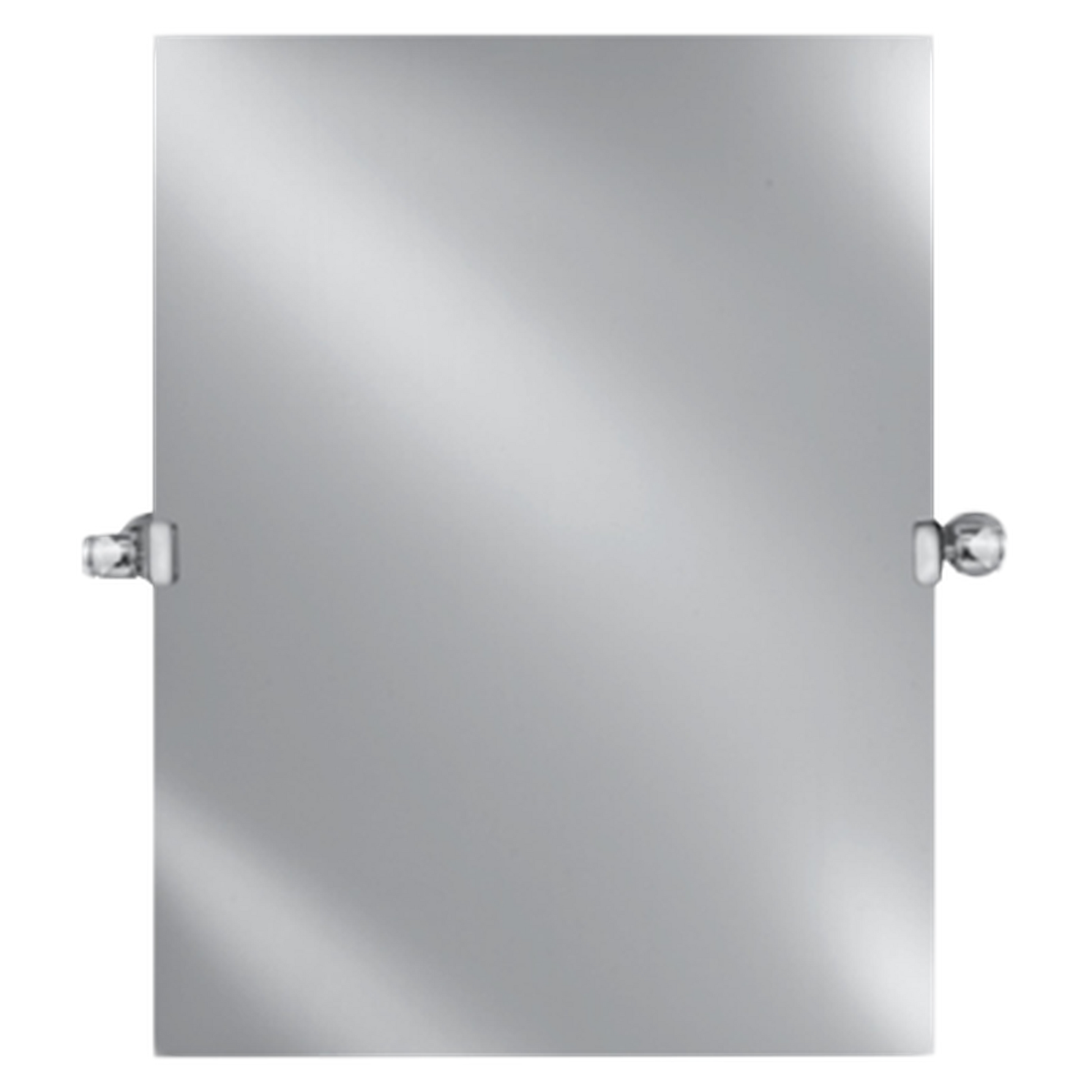 Afina Radiance 16" x 22" Rectangular Frameless Polished Edge Wall Mirror With Matte Black Transitional Tilt Bracket