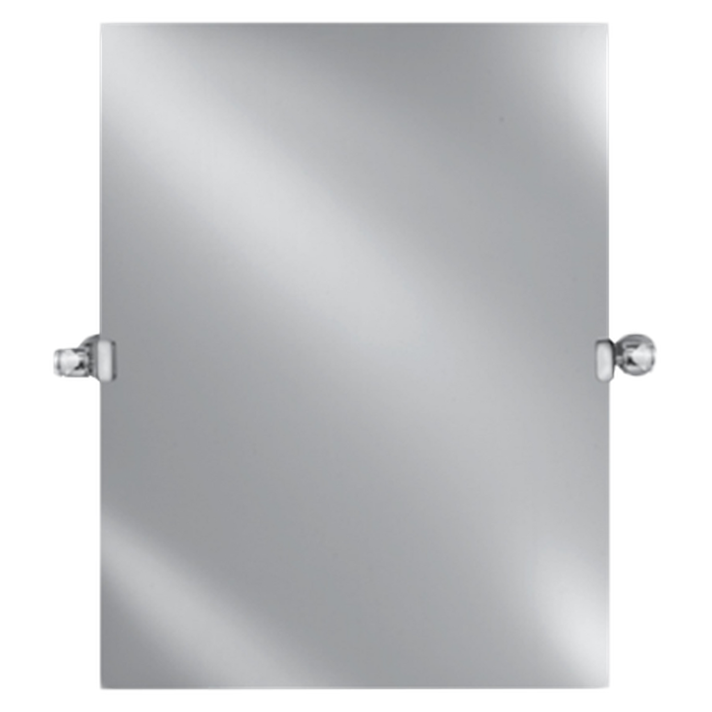 Afina Radiance 16" x 22" Rectangular Frameless Polished Edge Wall Mirror With Polished Chrome Contemporary Tilt Bracket