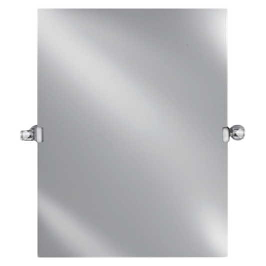 Afina Radiance 16" x 22" Rectangular Frameless Polished Edge Wall Mirror With Polished Chrome Contemporary Tilt Bracket