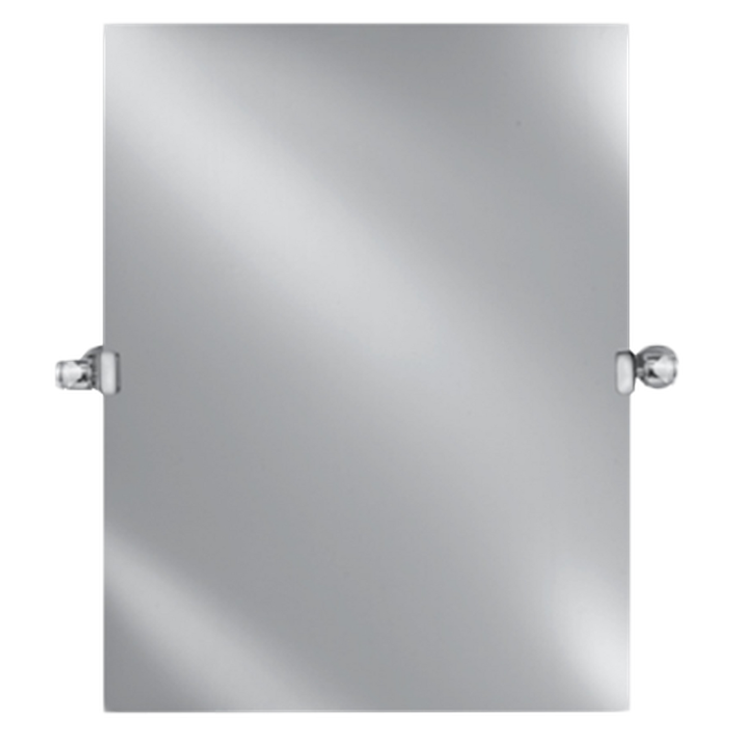 Afina Radiance 16" x 22" Rectangular Frameless Polished Edge Wall Mirror With Satin Nickel Contemporary Tilt Bracket